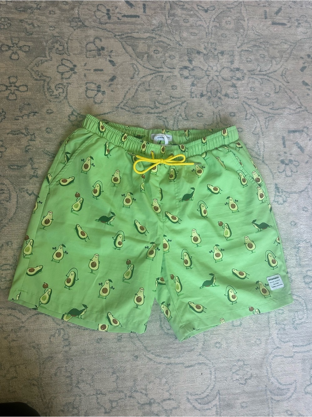 Mosmann Australia Men’s Medium Avocado Print Swim Trunks
